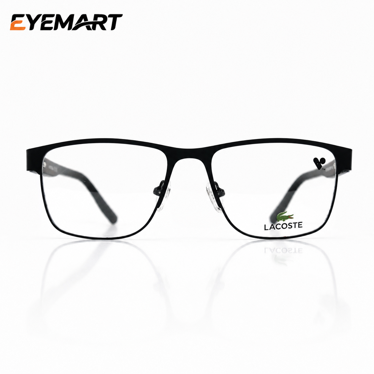 Lacoste Metal Rectangle Optical Glasses – Black & Blue - Image 2