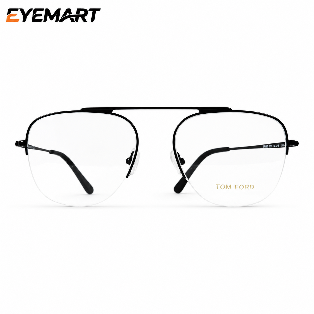 Tom Ford Super Premium Titanium Half-Rim Black Round Style Eyeglass Frame for Unisex - Image 2