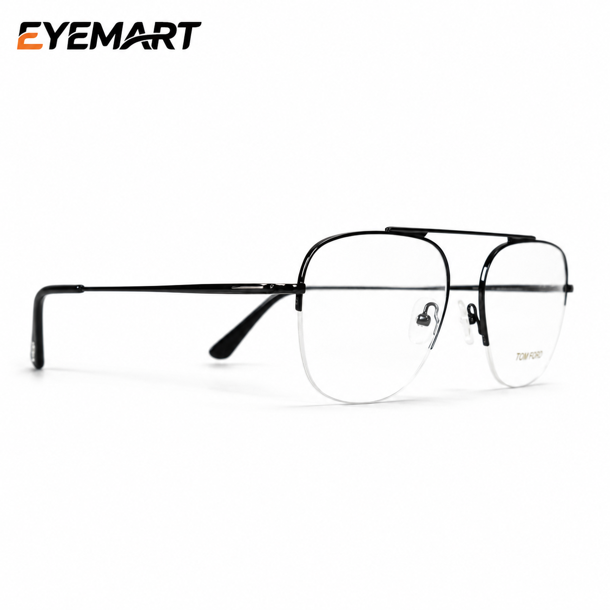 Tom Ford Super Premium Titanium Half-Rim Black Round Style Eyeglass Frame for Unisex - Image 3