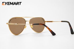 UH25030 Urban Hero Titanium Half-Rim Eyeglasses – 18K Gold