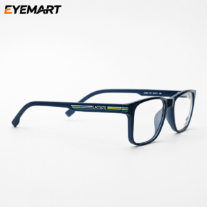 Lacoste Premium TR Lightweight Full-Rim Soft Square Eyeglass Frame – Navy Blue 54mm