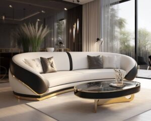 Luxury Sofa | Model- Bidl BECO 711 | Premium PU Leather Sofa | Modern Living Room Furniture | BIDL Group