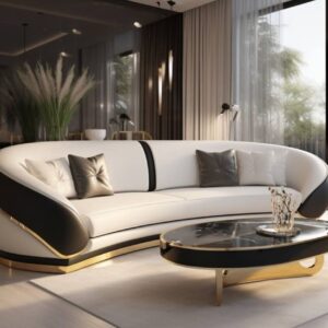 Luxury Sofa | Model- Bidl BECO 711 | Premium PU Leather Sofa | Modern Living Room Furniture | BIDL Group