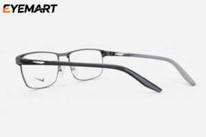 Nike Executive Stainless Steel Rectangle Eyeglass for Men – Gun Metal