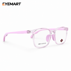 Rectangular Optical Glasses with Transparent Pink Full-Rim Frame – LRL A8001