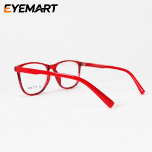 Titan Junior Transparent Red Soft Square TR Eyeglasses for Kids