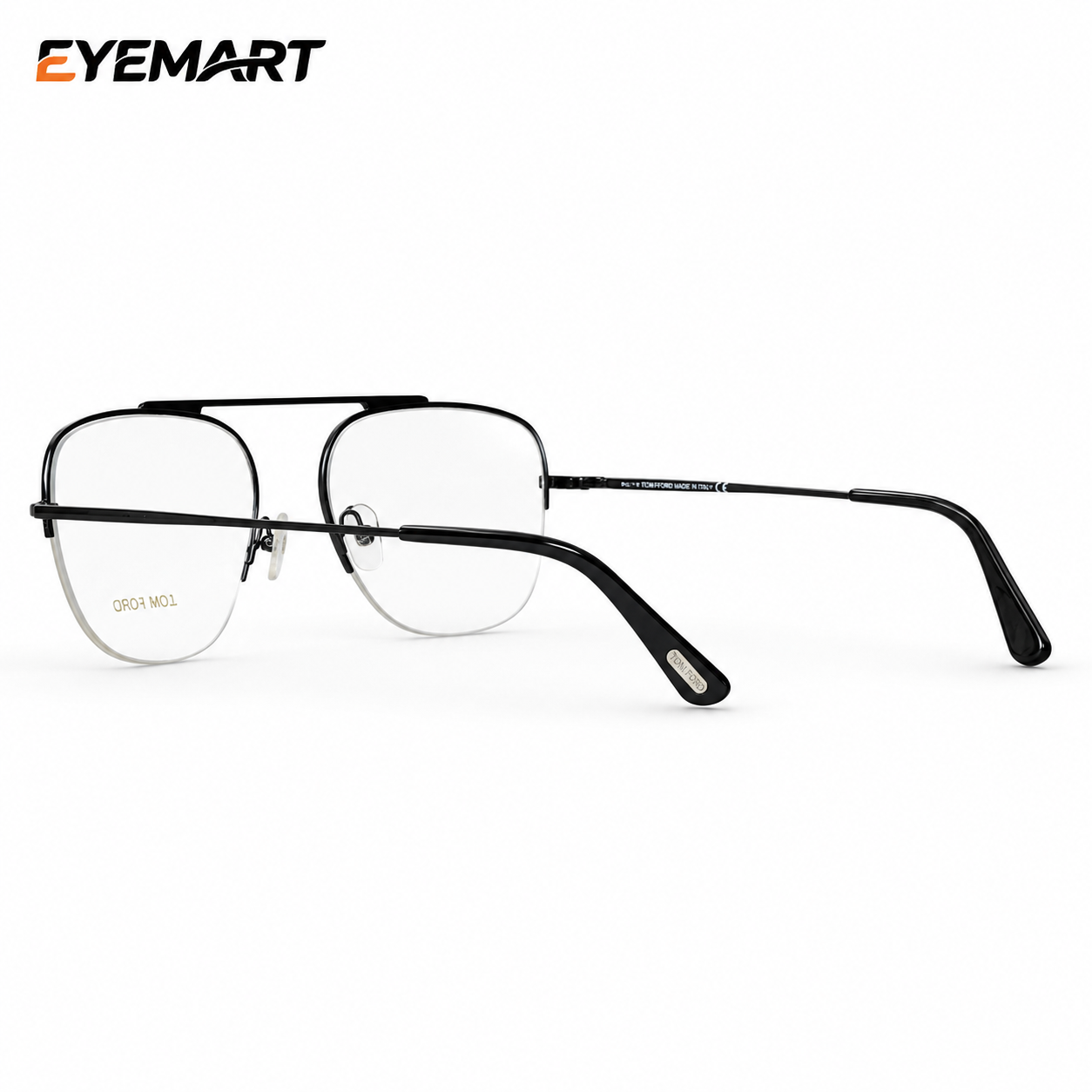 Tom Ford Super Premium Titanium Half-Rim Black Round Style Eyeglass Frame for Unisex