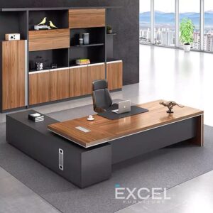 Executive Office Table BIDL-MB-0101 6 Feet Premium Office Desk with Side Table and 16 mm Melamine Board
